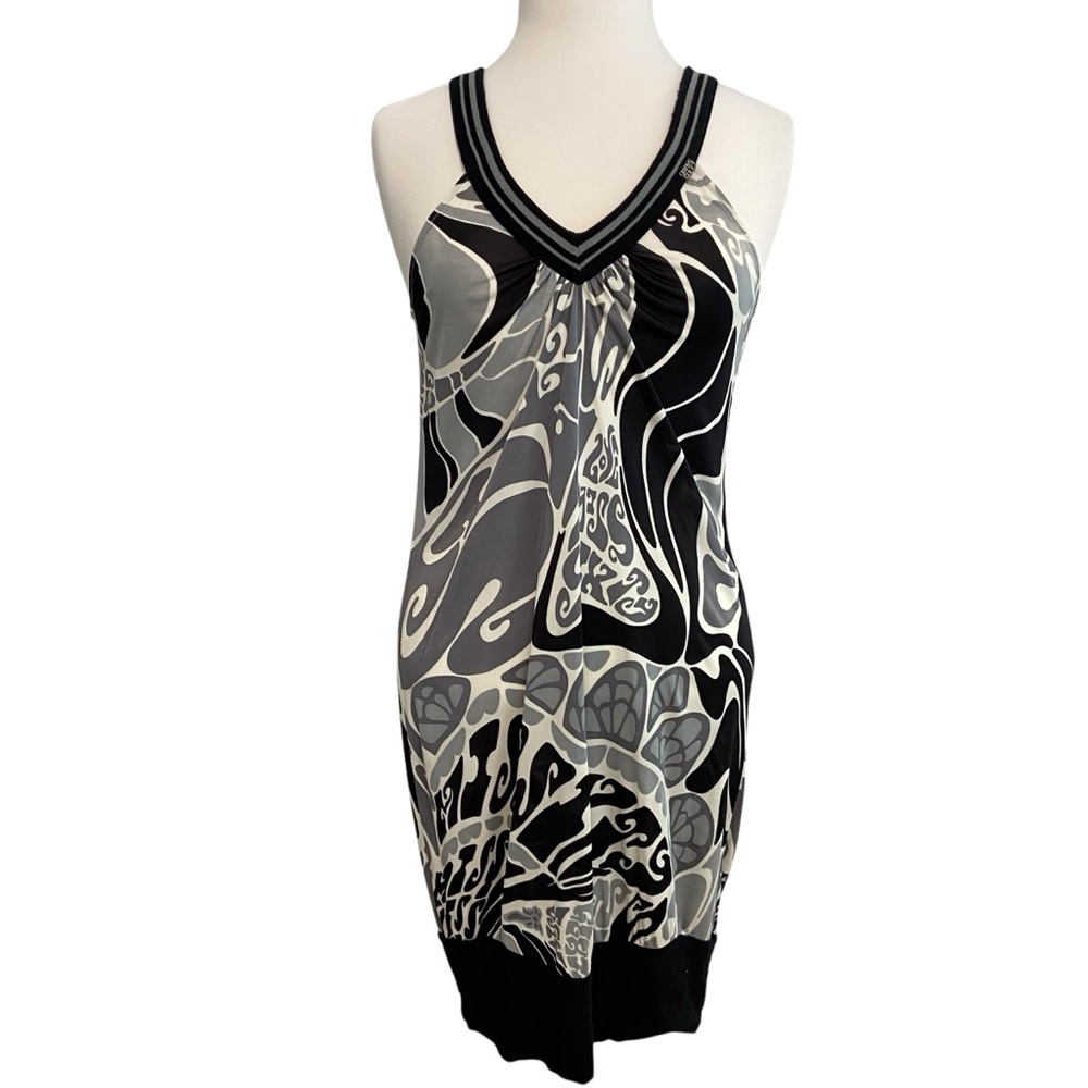 Stunning MissSixty sun mini dress edgy funky design Brand soft knit jersey small